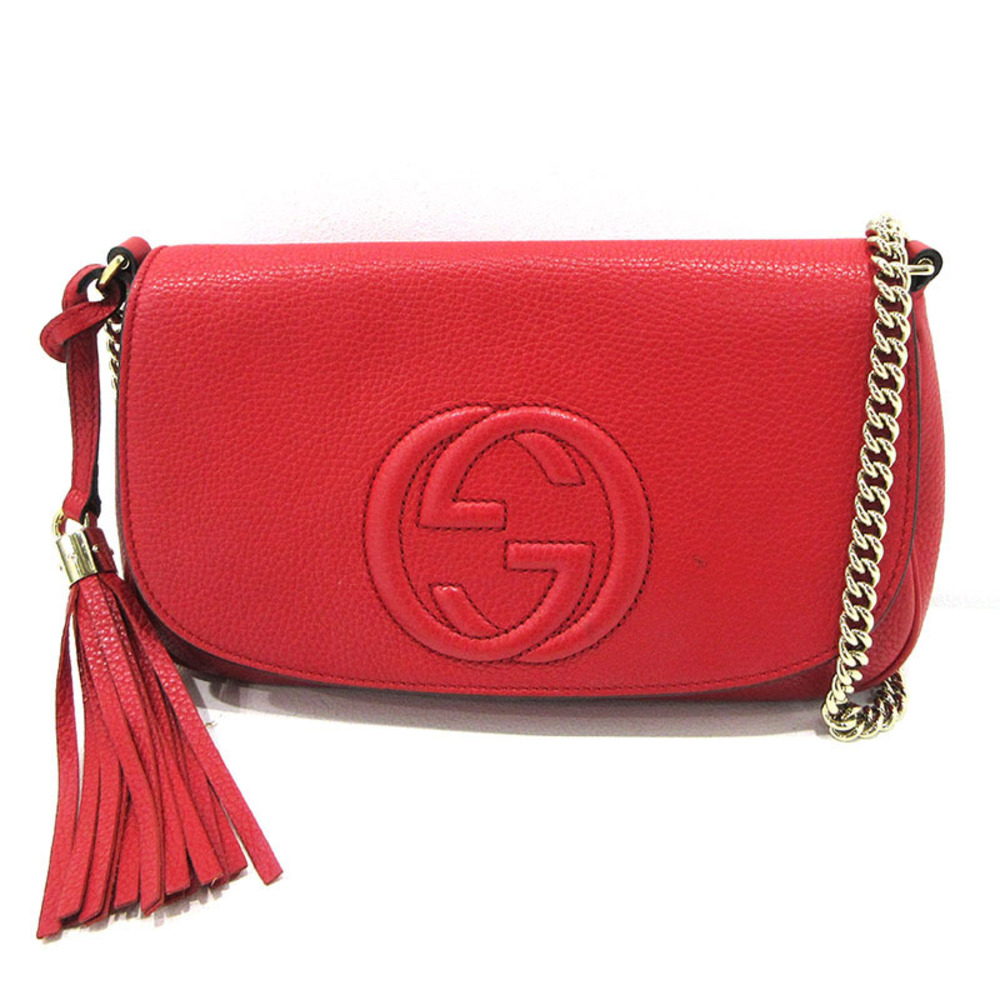 Gucci Soho Chain Shoulder Bag Red